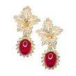 Ruby Drop Clip Earrings